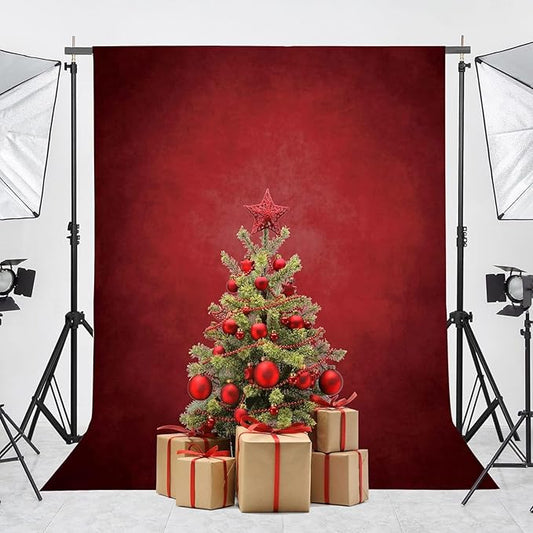 Abstract Professional Photography Backdrop for Portrait Photo Props Booth Background Photoshoot Studio with Polyester Fabric Roller Pocket on Top (8x12ft,Red,No Stand)
