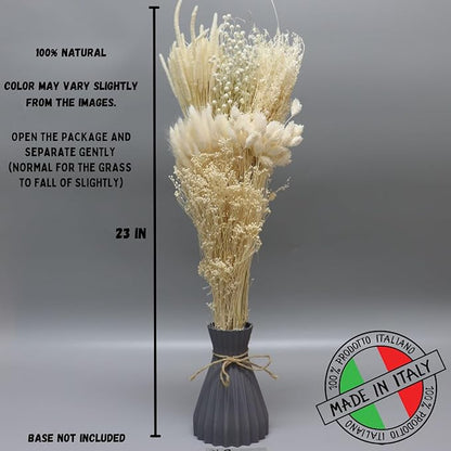 Dried Flower Bouquet & Floral Mix Premium Hand-Packed Natural Dried Plants for Home Decor, Bouquets, and Arrangements – Made in Italy (Light Pink)