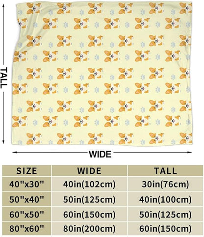 Corgi Blanket Cute Corgi Dog Throw Blanket Puppy Soft Cozy Fleece Fuzzy Stuffed Plush Flannel Gifts for Girls Women Boys Kids Adults 40''x50''