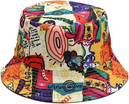 Quanhaigou Bucket Hat for Men Women,Packable Reversible Printed Sun Hats,Fisherman Outdoor Summer Travel Hiking Beach Caps