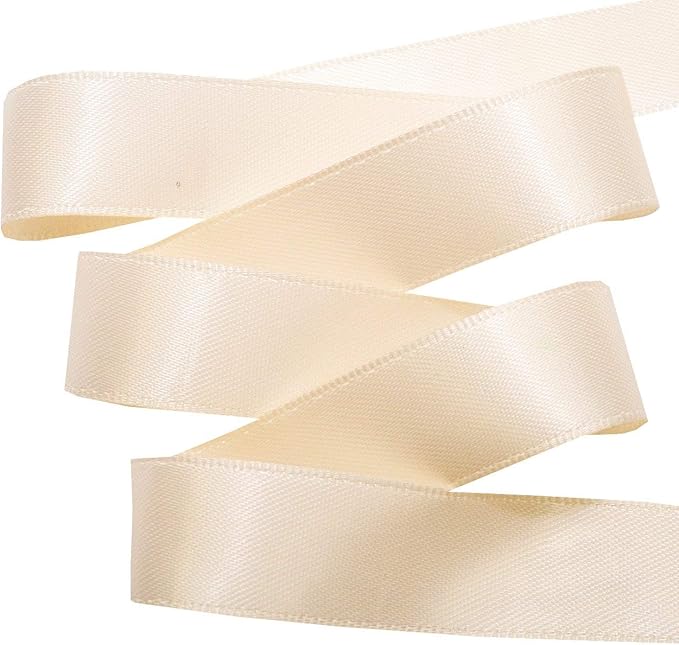 Morex Ribbon Double Face Satin Ribbon 3/8" X 50 YD Nude Ribbon for Gift Wrapping, Birthday Gift Cards, Satin Dress for Women, Silk Ribbons for Crafts, Wedding Gifts for Couple