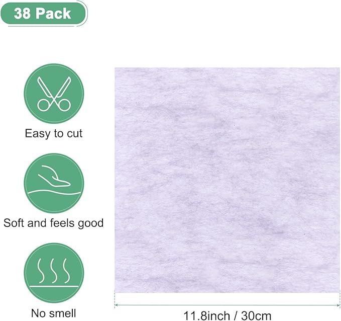 M METERXITY 38-Sheet Korean Cotton Wrapping Flower Paper, 11.8 Inch Waterproof Floral Wrapping Cotton Paper for Bouquets/Gift Packaging [Light Purple]