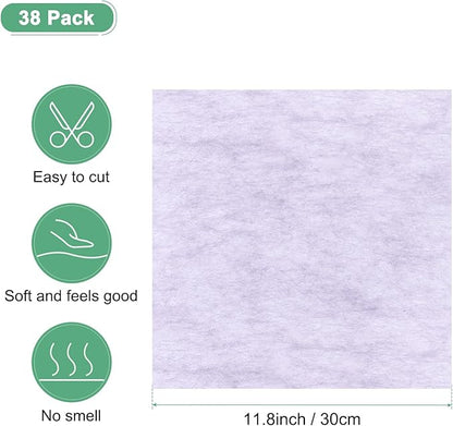 M METERXITY 38-Sheet Korean Cotton Wrapping Flower Paper, 11.8 Inch Waterproof Floral Wrapping Cotton Paper for Bouquets/Gift Packaging [Light Purple]