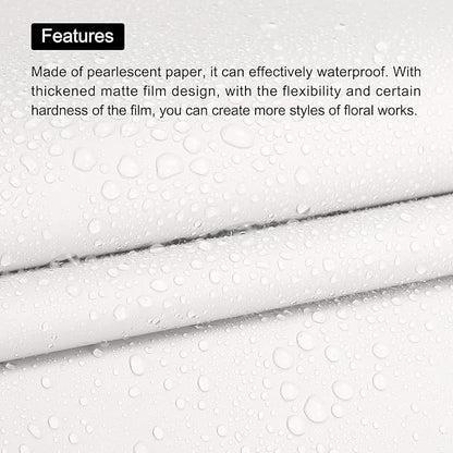 MECCANIXITY 10 Pcs Flower Wrapping Paper 22.8x22.8 Inch Waterproof Florists Wrapping Paper for Florist Bouquet Supplies, DIY Crafts, Gift/Gift Box Packaging White