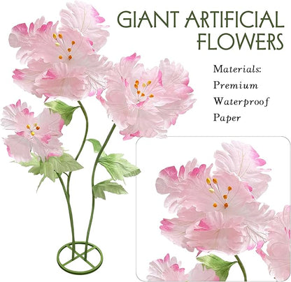 Giant Paper Flowers for Decoration, Elegant Huge Artificial Flower Big Decorative Handcrafted Wedding Banquet Background Party Baby Shower Photography Props Shop Window Display Home Decor, Light Pink