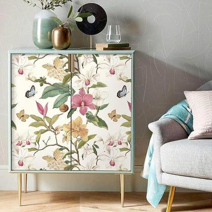Vintage Floral Peel and Stick Wallpaper Floral Contact Paper 16.9inchx118.1inch Multicolor Flowers Butterfly Wallpaper Leaf Boho Self Adhesive Removable Wall Paper for Bedroom Decorative