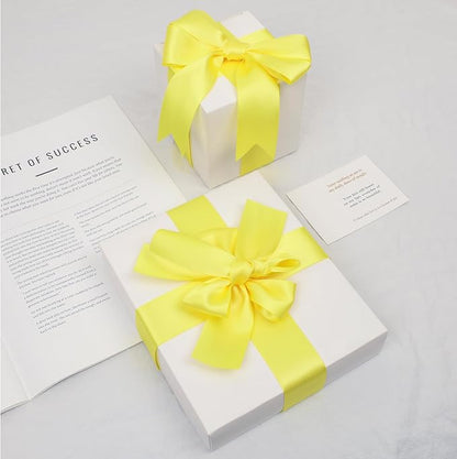Lemon Yellow Satin Ribbon, Double Faced 1-1/2 Inch X 25 Yards Lemon Yellow Ribbon, Premium Satin Ribbon for Gift Wrapping, Crafts, Hair Bow Making, Sewing, Flower Bouquet, Wedding Party Decor