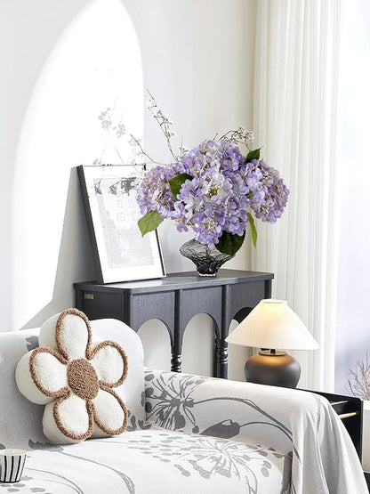 4 Pcs 20'' Real Touch Hydrangeas Artificial Hydrangeas Flowers Light Purple Faux Latex Lifelike Hydrangea for Kitchen Living Room Porch Home Decor Baby Shower Party Wedding Table Centerpiece