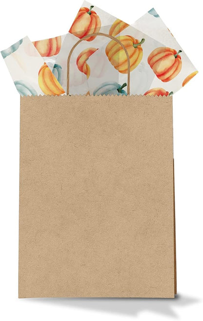 Fall Pumpkin Printed Tissue Paper Sheets for Gift Bags and Wrapping - Bulk Halloween Tissue - Decorative Art Paper for Packaging and Gifting | 24 Sheets 20" x 30"
