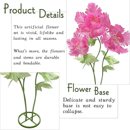 Large Paper Flowers Artificial Flower, Elegant Giant Floral Display Wedding Arrangements Reception Decorations Waterproof Huge Birthday Party Home Office Decor Big Banquet Background, Dark Pink