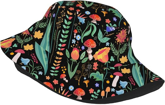 Bucket Hat for Women Men, Summer Print Hat Travel Packable Sun Cap Outdoor Hat for Women and Men