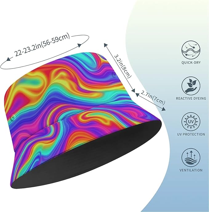 Bucket Hat for Women Men Unisex Sun Cap Packable Outdoor Fisherman Hat Headwear,Reversible Double-Side-Wear