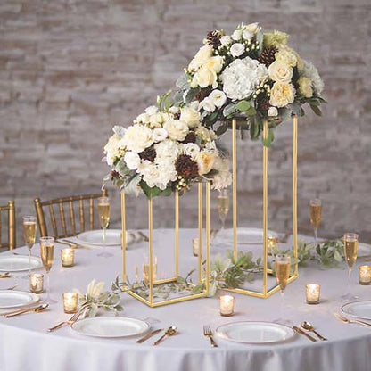 10pcs Gold Wedding Table Centerpiece,Gold Centerpiece,Metal Flower Vase for Birthday Party Event Home Decor(15.7inch)