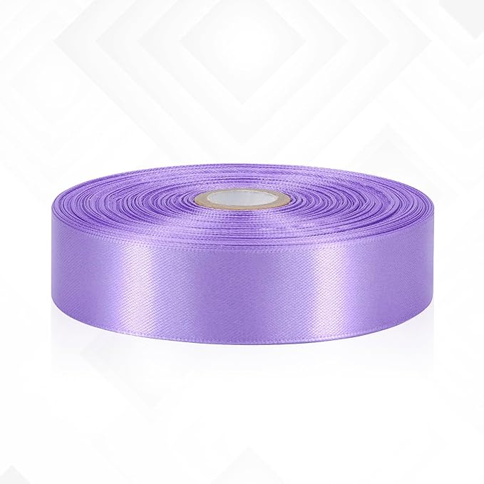 Coral Purple Satin Ribbon 1 Inch, 60 Yards Lavender Purple Ribbon for Hair, Crafts, Graduation Wreaths, Flower Bouquet, Gift Wrapping, Invitation Cards, Festival Decor
