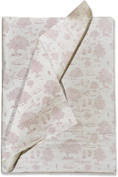 Pro Supply Global Pink Toile Printed Tissue Paper for Valentine's Day Gift Bags or Boxes and Wrapping - Bulk Decorative Art Tissue Paper for Packaging and Gifting | 24 Sheets 20" x 30"