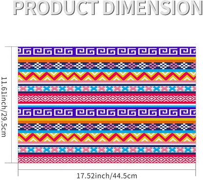 Aztec Rainbow Western Placemats Set of 4 PVC Vinyl Non Slip Table Mats Waterproof Heat Resistant Place Mats Washable Wipeable Dining Table Mat for Kitchen Party Indoor Outdoor Decorative