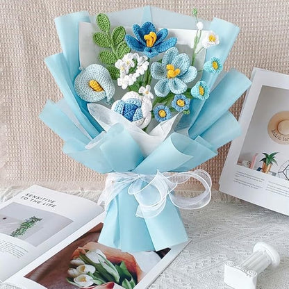 WRAPAHOLIC 20 Sheets Flower Wrapping Paper - 22.4 x 22.4 inch Pure Light Blue Water-Resistant Floral Bouquet Wrapping Paper, Florist Supplies Packaging for Wedding Birthday Gift DIY