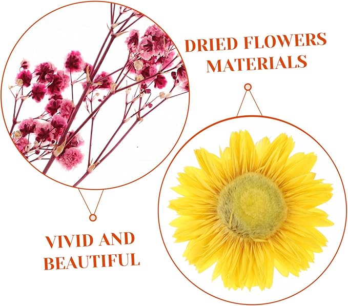 Natural Dried Flowers DIY Craft Kit Real Flower Bouquet Accessories for Photo Frame Making Floral Decorations for Wedding Home Party and Interior Styling