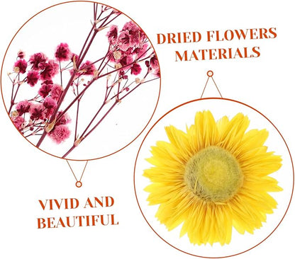 Natural Dried Flowers DIY Craft Kit Real Flower Bouquet Accessories for Photo Frame Making Floral Decorations for Wedding Home Party and Interior Styling