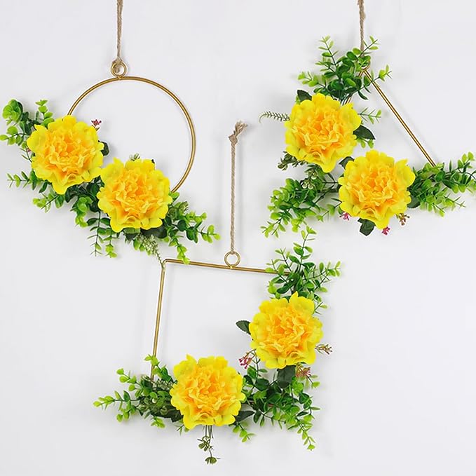 20pcs 5" Artificial Flower Peonies, Silk Peonies with 6" Stems, Flowers Suitable for Wedding Bouquets, Home Party Decoration (Yellow)