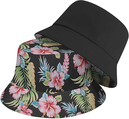 Bucket Hat for Women Men Unisex Sun Cap Packable Outdoor Fisherman Hat Headwear,Reversible Double-Side-Wear