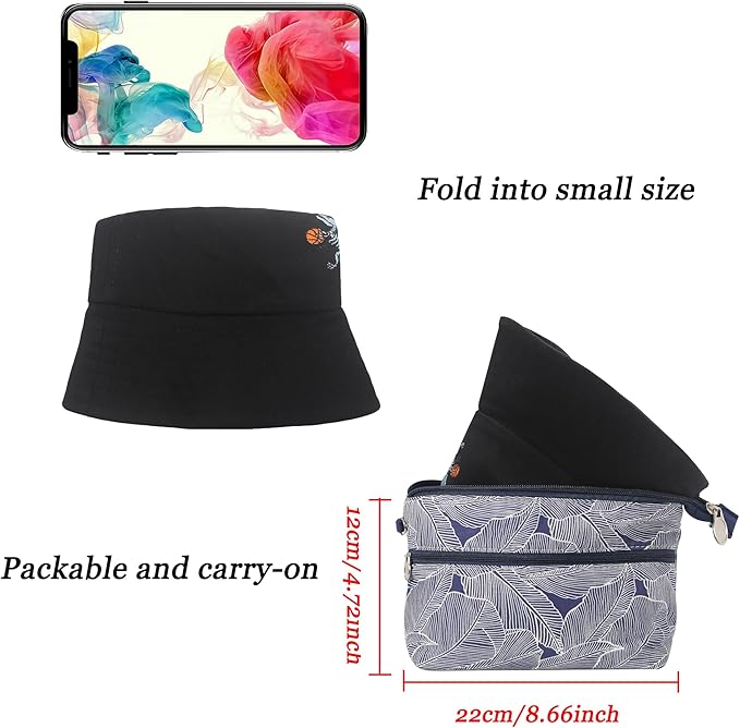 ZLYC Unisex Fashion Embroidered Bucket Hat Summer Fisherman Cap for Men Women