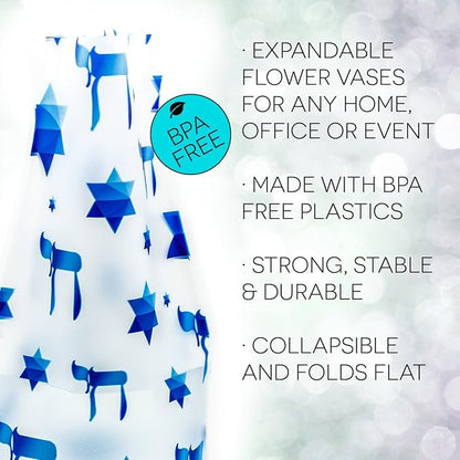MODGY Expandable Flower Vase Plastic Decorative Modern Vases for Flowers Centerpieces Dining Table Decor Living Room Bathroom Wedding Office, Chailife MyVaz