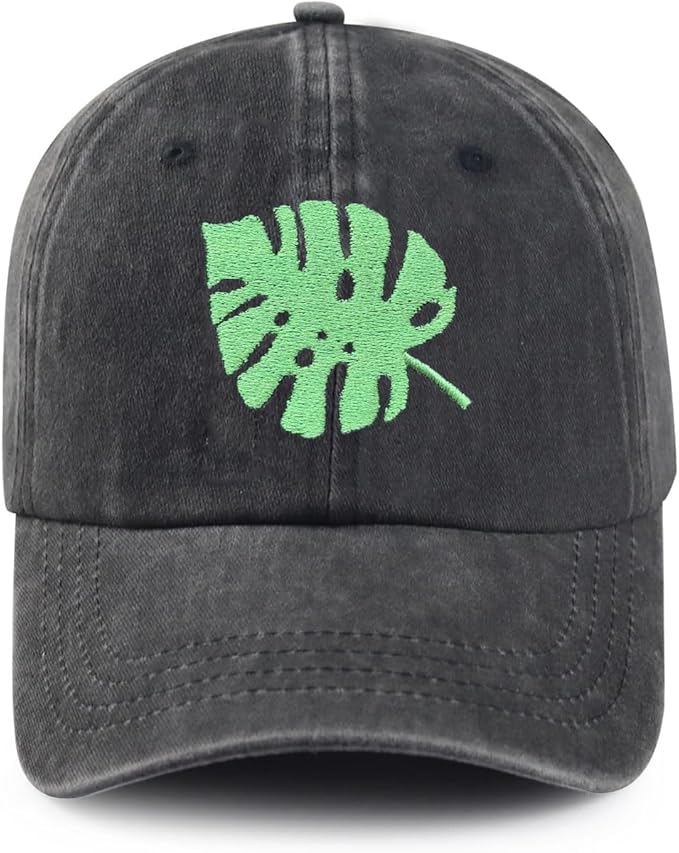 Cute Flower Hat, Elegant Floral Embroidered Adjustable Baseball Cap for Men Women, Gifts for Flower Lovers, Black