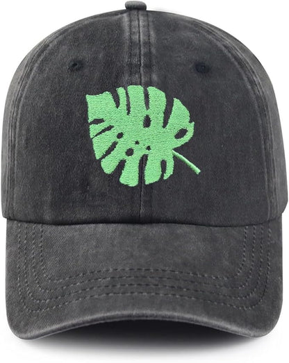 Cute Flower Hat, Elegant Floral Embroidered Adjustable Baseball Cap for Men Women, Gifts for Flower Lovers, Black