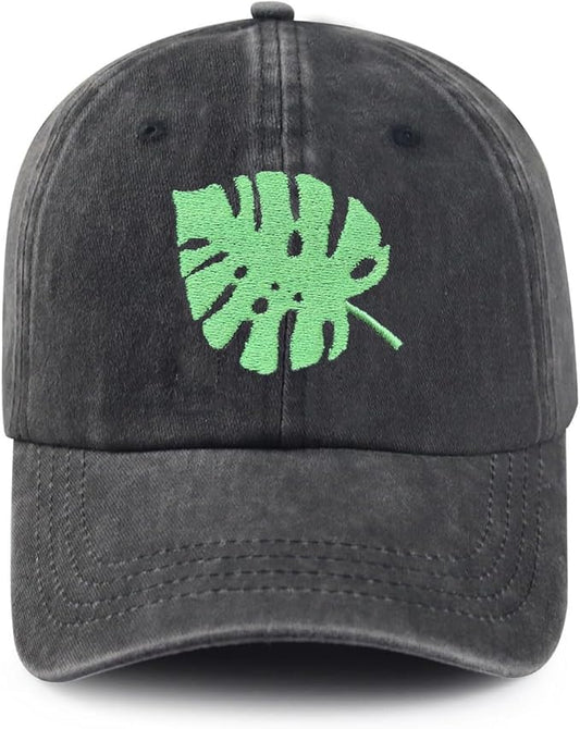 Cute Flower Hat, Elegant Floral Embroidered Adjustable Baseball Cap for Men Women, Gifts for Flower Lovers, Black