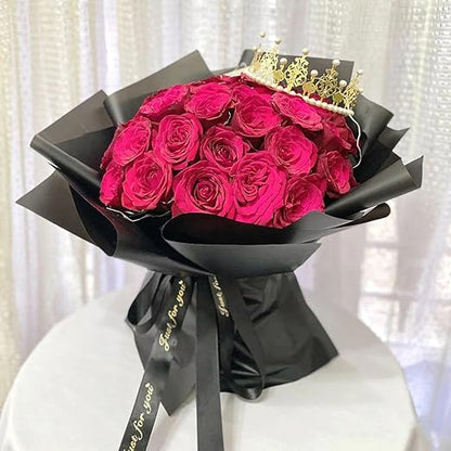20 Sheets Black Flower Wrapping Paper, Waterproof Floral Wrap Solid Bouquet Wrapping Paper Florist Supplies (22.8 x 22.8 inch)
