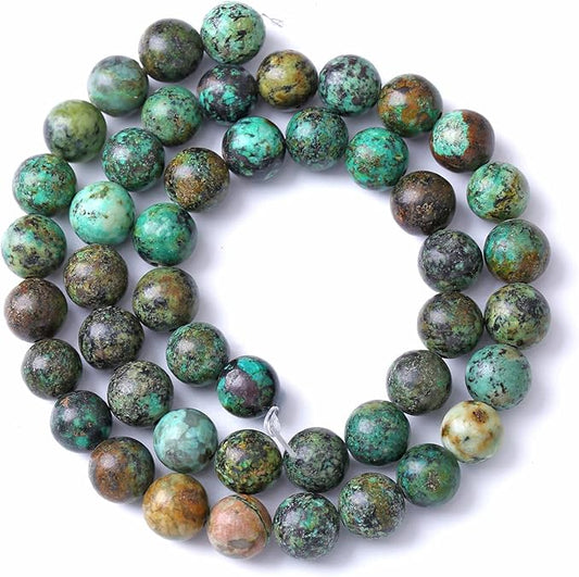8MM 45PCS Natural Stone Green African Turquoise Spacer Loose Beads for Jewelry Making DIY Bracelet Necklace
