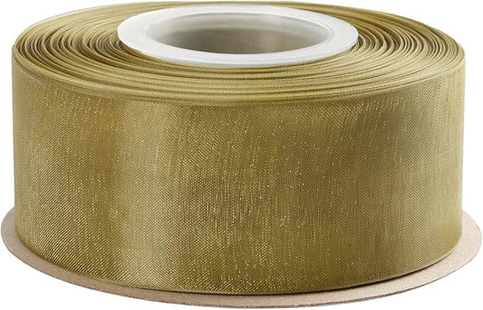 1-1/2 Inch Moss Shimmer Sheer Organza Ribbon Sheer Chiffon Ribbon 50 Yards-Roll Multiple Colors Available for Gift Wrapping Wedding Events Christmas Décor