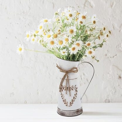 BESTonZON Vintage Style Metal Heart-Shaped Flower Vase Decorative Iron Flower Pot for Tabletop Arrangements for Home Office Weddings and Special Occasions