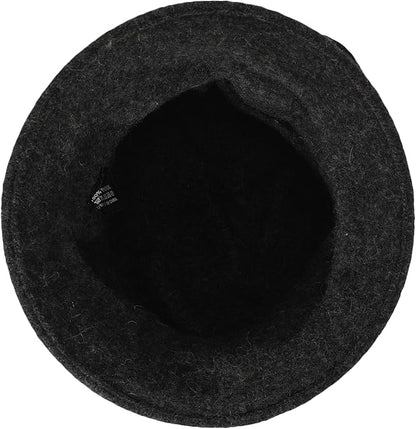 ZLYC Women Wool Cloche Bucket Hat 1920s Vintage Dress Winter Hats with Flower Accent