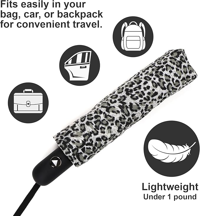 Nollia Windproof Automatic Travel Umbrella, Compact Portable with Reinforced Ribs for Sun & Rain