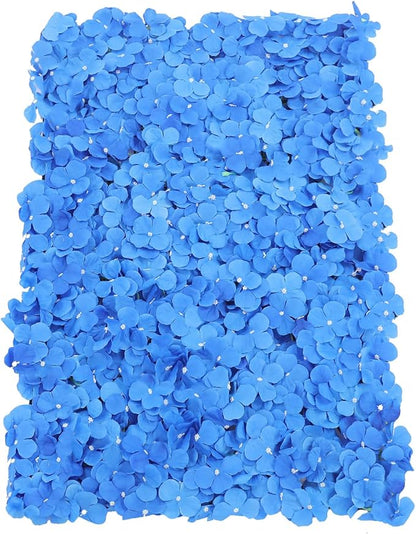 12PCS Artificial Flower Wall Panels Set, 23.62x15.75inch Silk Hydrangeas Flower Wall Decor Backdrop, Dark Blue Floral Wall Background for Wedding Arrangement Home Decoration
