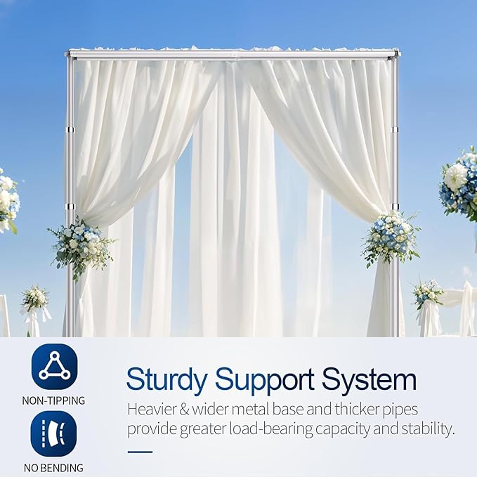 8.9x10ft Pipe and Drape Backdrop Stand, Double Crossbar, Heavy Duty Adjustable Background Frame with Metal Base for Parties Photography Wedding Photoshoot Decoration