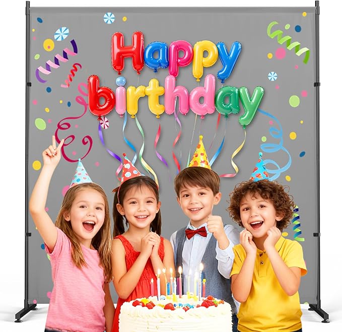 Photography Backgroud/Backdrop –Width Adjustable Thick & Opaque Fabric for Studio, Party, or Video Backdrop– Perfect for Portraits, Events, and Professional Shoots (Gray, 6FT X 6FT)