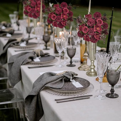 Premium Burgundy Silk Flowers Bouquet, Artificial Floral Arrangements, Fake Flower for Wedding Bridal Bouquets, Home Decorations, Baby Shower, Table Centerpieces