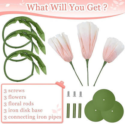 Giant Artificia Flowers Light Pink - Wedding Giant Flower for Decoration with Stand Large Paper Flowers for Bridal Shower Baby Show Party Deco