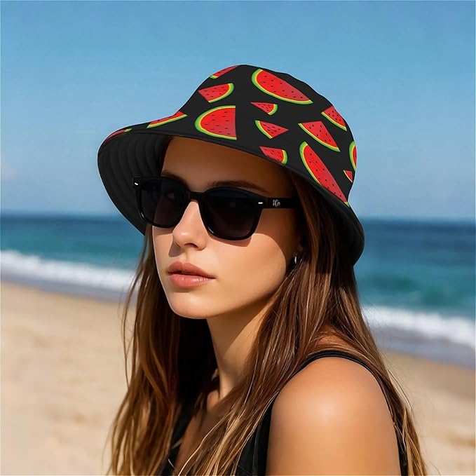 Bucket Hat for Women Men Unisex Sun Cap Packable Outdoor Fisherman Hat Headwear,Reversible Double-Side-Wear