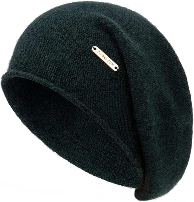 QUEENFUR Knit Slouchy Beanie Hats for Women Cashmere Ski Cap Knitted Wool Soft Warm Winter Hat
