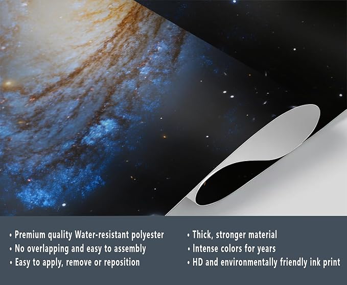 Spiral Galaxy Wall Mural, Outer Space 3D Wall Murals, Universe Wallpaper Mural, for Living Room Bedroom Large Wallpaper Indoor Decor 177.16" W x120 H