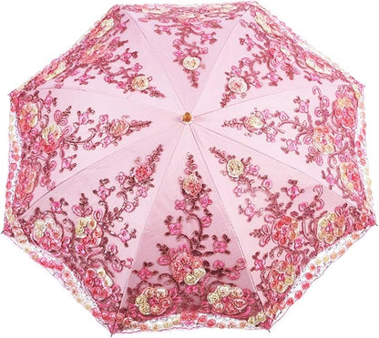 Honeystore Flower Lace Parasols for Wedding Party Lace Bridal Umbrella