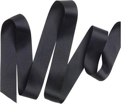PMLAND Black Fabric Satin Ribbon 3/8'' Inch x 27 Yards Double Faced Use for Crafts Gift Wrapping Floral Bouquets Ornaments Hair Bows Party Decoration