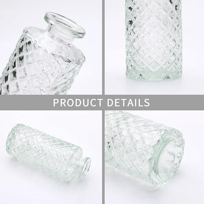 Brajttt Glass Bud Vase Set of 18,Small Glass Vintage Vases for Flowers,Clear Bud Vases in Bulk for Rustic Wedding Decor,Table Centerpieces,Decor Centerpiece for Bathroom