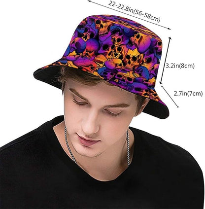 Bucket Hat for Women Men Funny Halloween Hats Packable Outdoor Fisherman Hats Caps Unisex