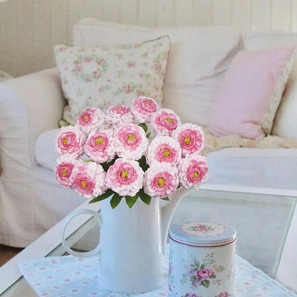2 Pcs Artificial Flowers Spring Summer Outdoor Flowers Pink Zinnias Silk Flowers with Stems Zinnia Elegans Artificial Zinnias for Outdoors Floral Arrangements Table Centerpieces Wedding Decor