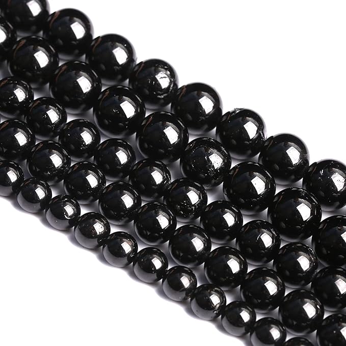 6MM 60PCS Natural Black Tourmaline Gemstone A Grade Beads for Jewelry Making DIY Bracelet Crystal 1 Strand